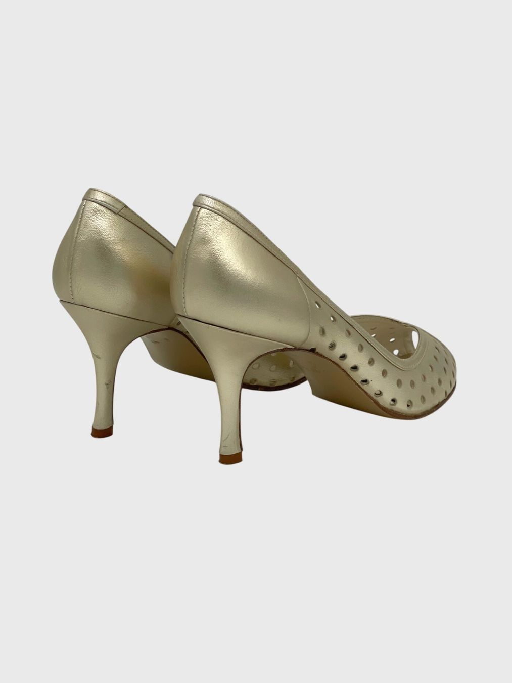 Stuart Weitzman Damenschuhe: Stuart Weitzman Peep Toe Pump EU 41.5 Metallic – Gebraucht aus Zürich von shoe_shop 3