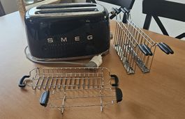 4er SMEG Toaster Schwarz mit Zubehör, 2x gebraucht 
