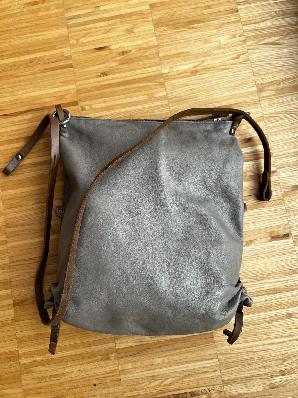 Ina Kent Taschen für Damen: Tasche Leder INA KENT beige / metallic – Gebraucht aus Schleinikon von mbr_jc95