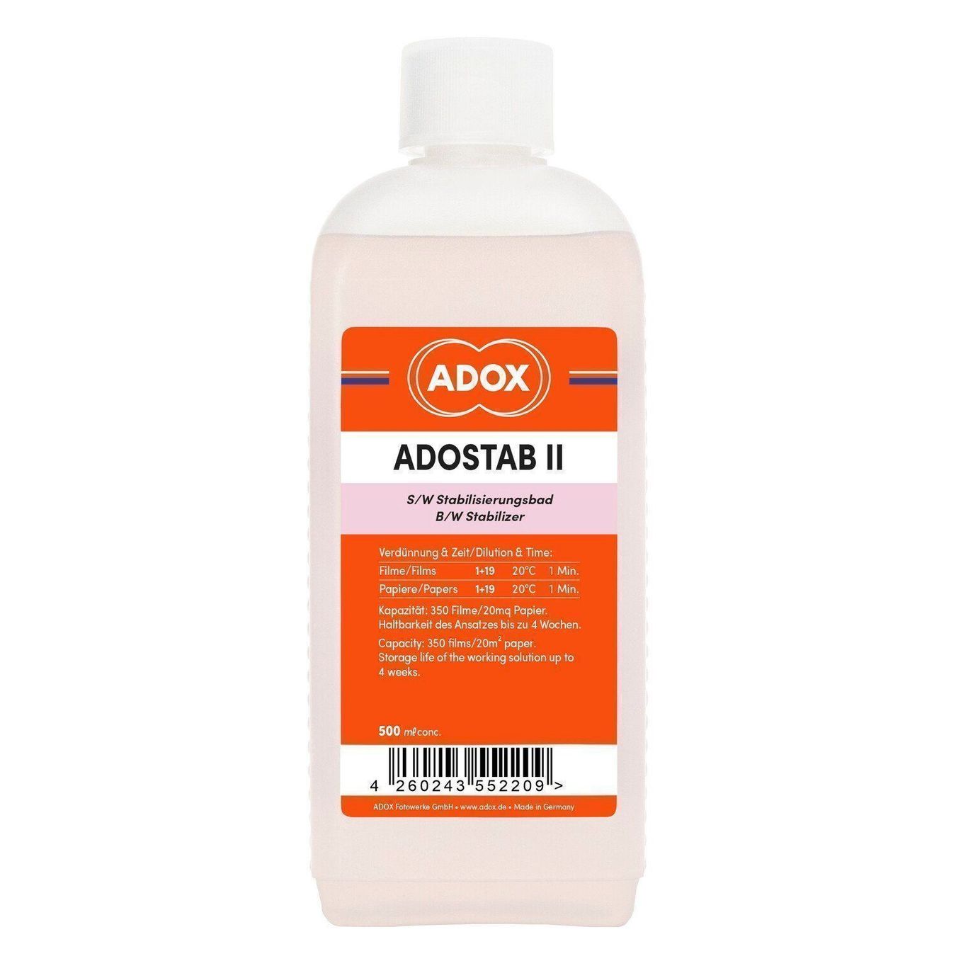 Laboratorio & Camera oscura: ADOX ADOSTAB Netzmittel  0.5L Agfa Sista – Nuovo e nell'imballaggio originale da Halden venduto da TopFoto 1