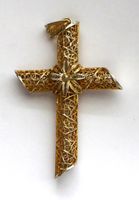 Wertvoller, filigraner "KREUZ" Silber Anhänger - ag(38x57mm)