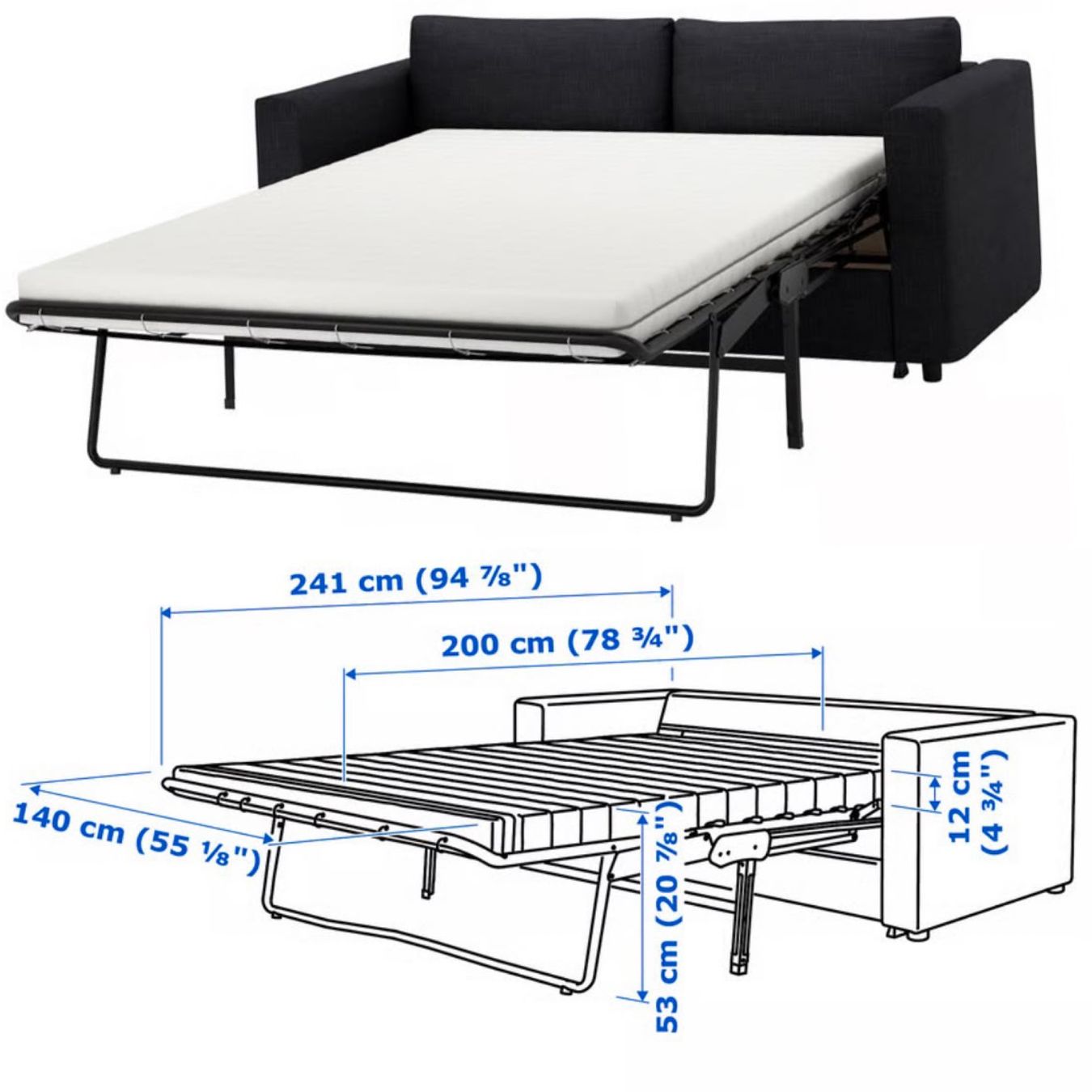 Ikea Divani: VIMLE 2er Bettsofa IKEA Hillared anthrazit – Usato da Gossau SG venduto da 7R360