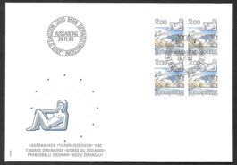 FDC 689 Viererblock Jungfrau, Schwarzsee ET Bern 24.11.1983