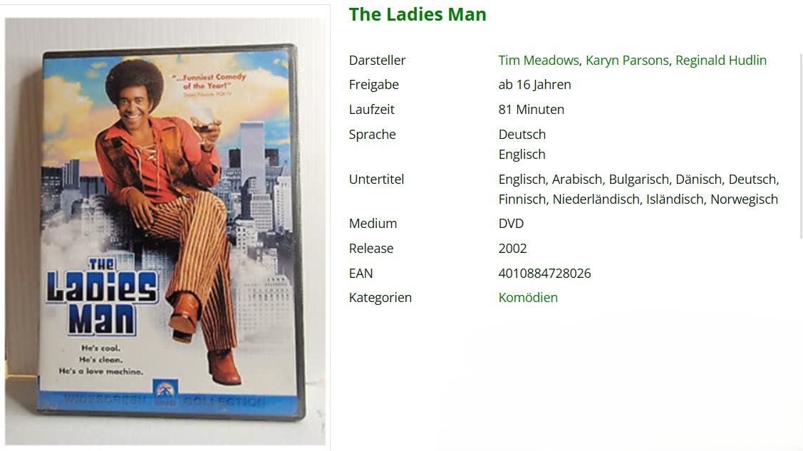 Tutti i DVDs: The Ladies Man - vergriffene DVD – Usato da Dietikon venduto da Ruempfli 1
