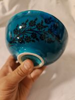 Magnifique Bol en Céramique Fait Main - Reliefs Floraux Bleu