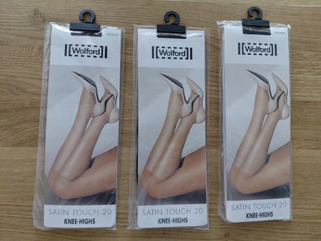 Wolford Kniestrümpfe 3 Paar in Seidenglanz