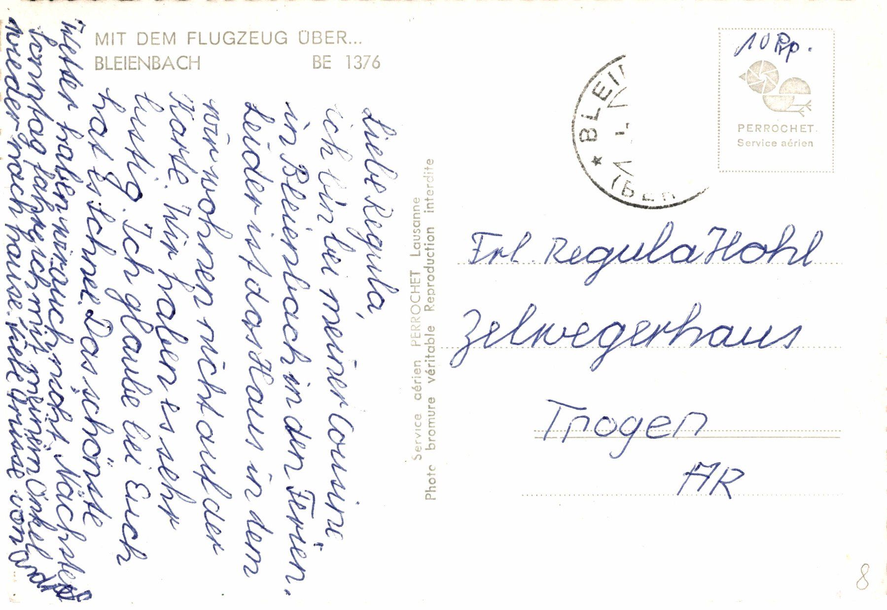 Cartoline postali: Mit dem Flugzeug über ... Bleienbach – Usato da Bronschhofen venduto da Astore 1