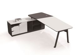 Chef Schreibtisch Carolina links weiss/ anthrazit Jet-Line