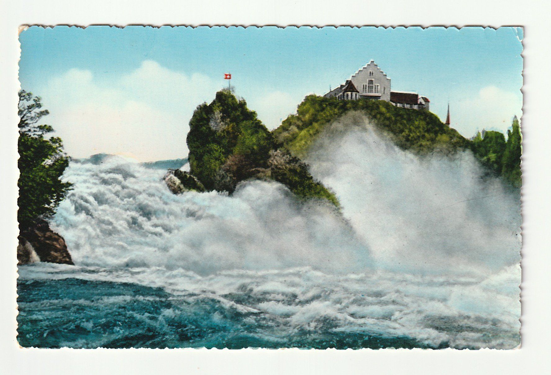 Ansichtskarten: Ansichtskarte Rheinfall mit Schloss Laufen 16.07.2012 – Gebraucht aus St. Gallen von Ricardo_Deals