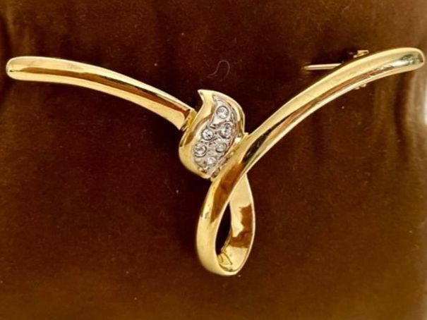 Broschen & Nadeln: Broche dorée vintage strass occasion chic – Gebraucht aus Peseux von CharmeCommerce 1