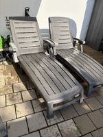 Bequeme Liegestühle mit Stauraum grau 2 Stck.