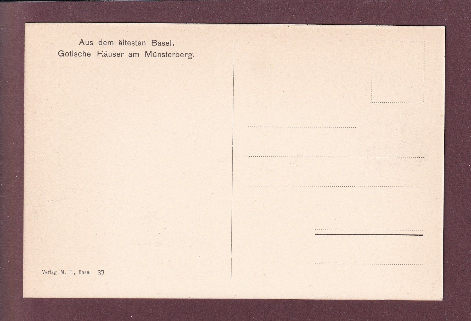 Cartoline postali: Altes BASEL - Münsterberg – Usato da Pully venduto da nicecards 1