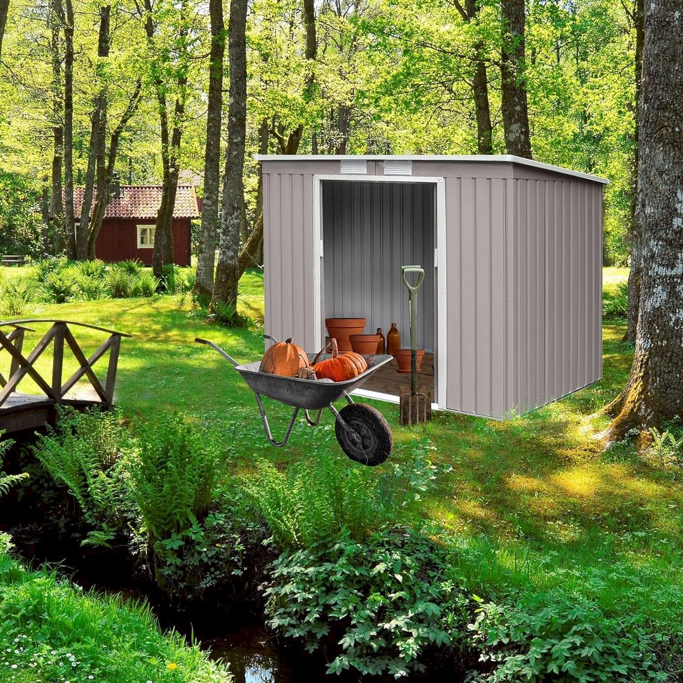 Casette da giardino & serre: HATTORO P100 Metall Gerätehaus Hellgrau – Nuovo e nell'imballaggio originale da Bottighofen venduto da zaap 6