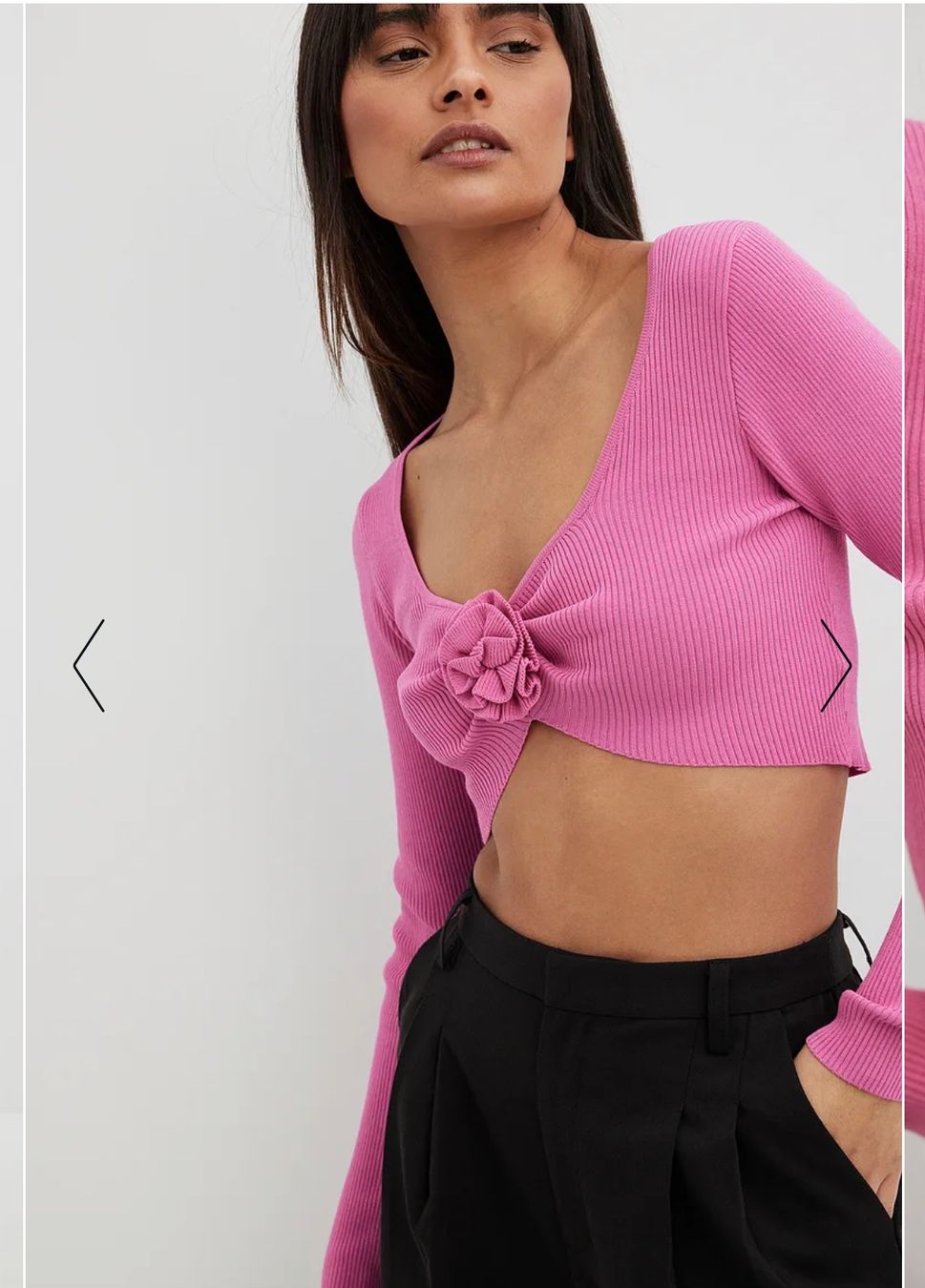 Na-kd Maglioni & Felpe: Pinker Na-kd Cropped Pullover mit Blumendetail, Gr M, neu – Nuovo (secondo la descrizione) da Zürich venduto da Pony74 3
