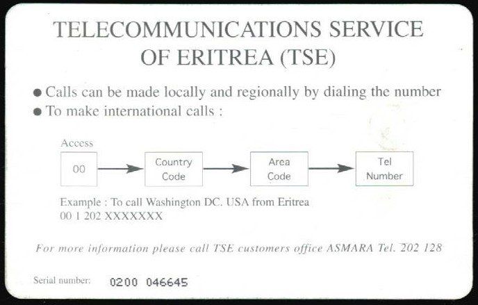 Cartes de téléphone: Telefonkarte Eritrea – D'occasion à Zürich par Tolima194 1
