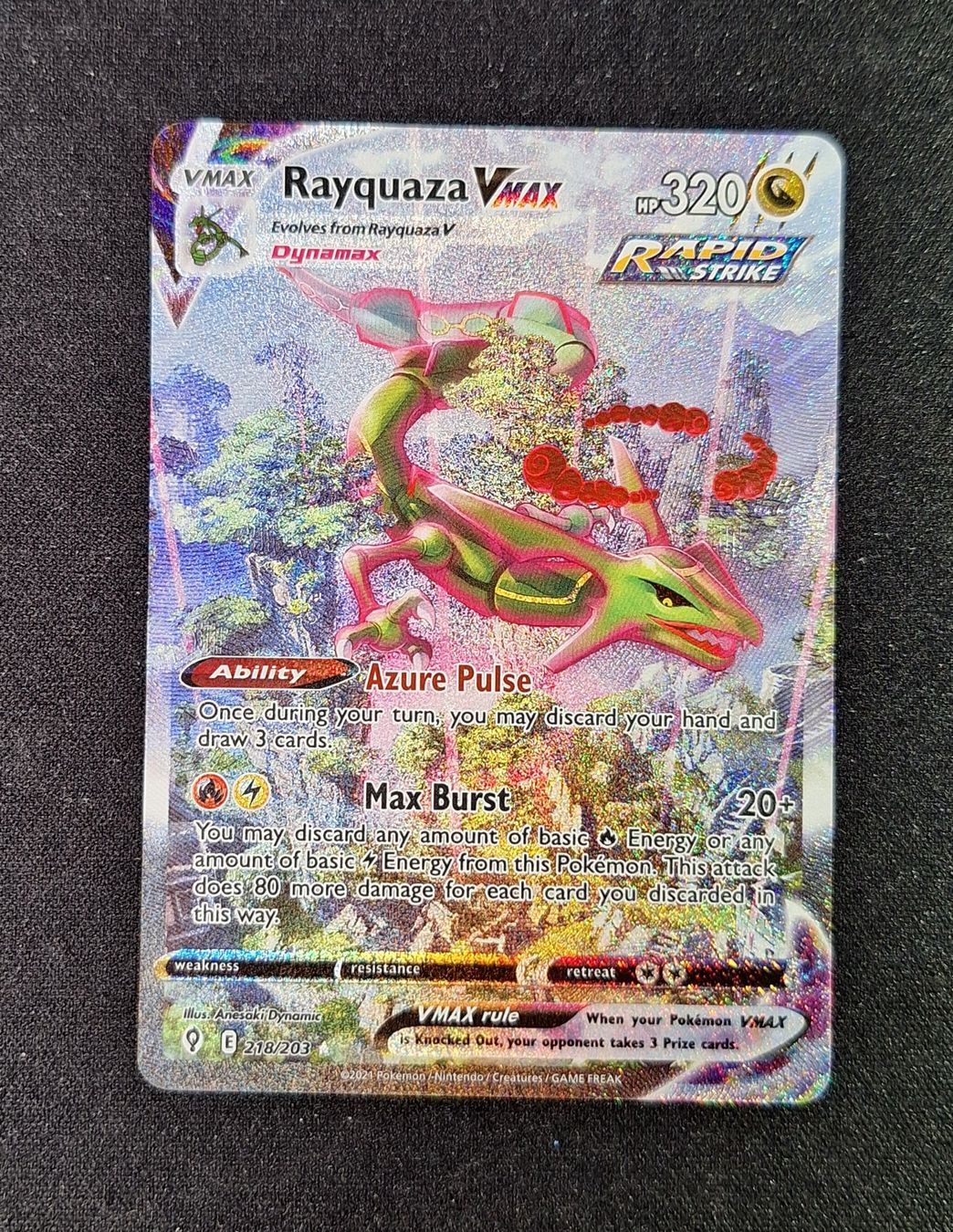 Pokémon Cartes à collectionner: Rayquaza VMAX (EVS 218) | ENG | Evolving Skies – D'occasion à Andwil SG par popatus 1