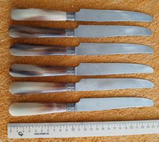 Besteck-Set: 6 antike Messer mit Horngriff - Top Zustand!