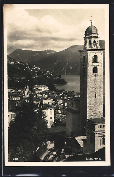 Cartoline postali: Lugano, Ortsansicht aus der Vogelschau – Usato da Berlin venduto da bartko-reher