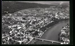 Zurzach, Teilansicht mit Brücke, Fliege