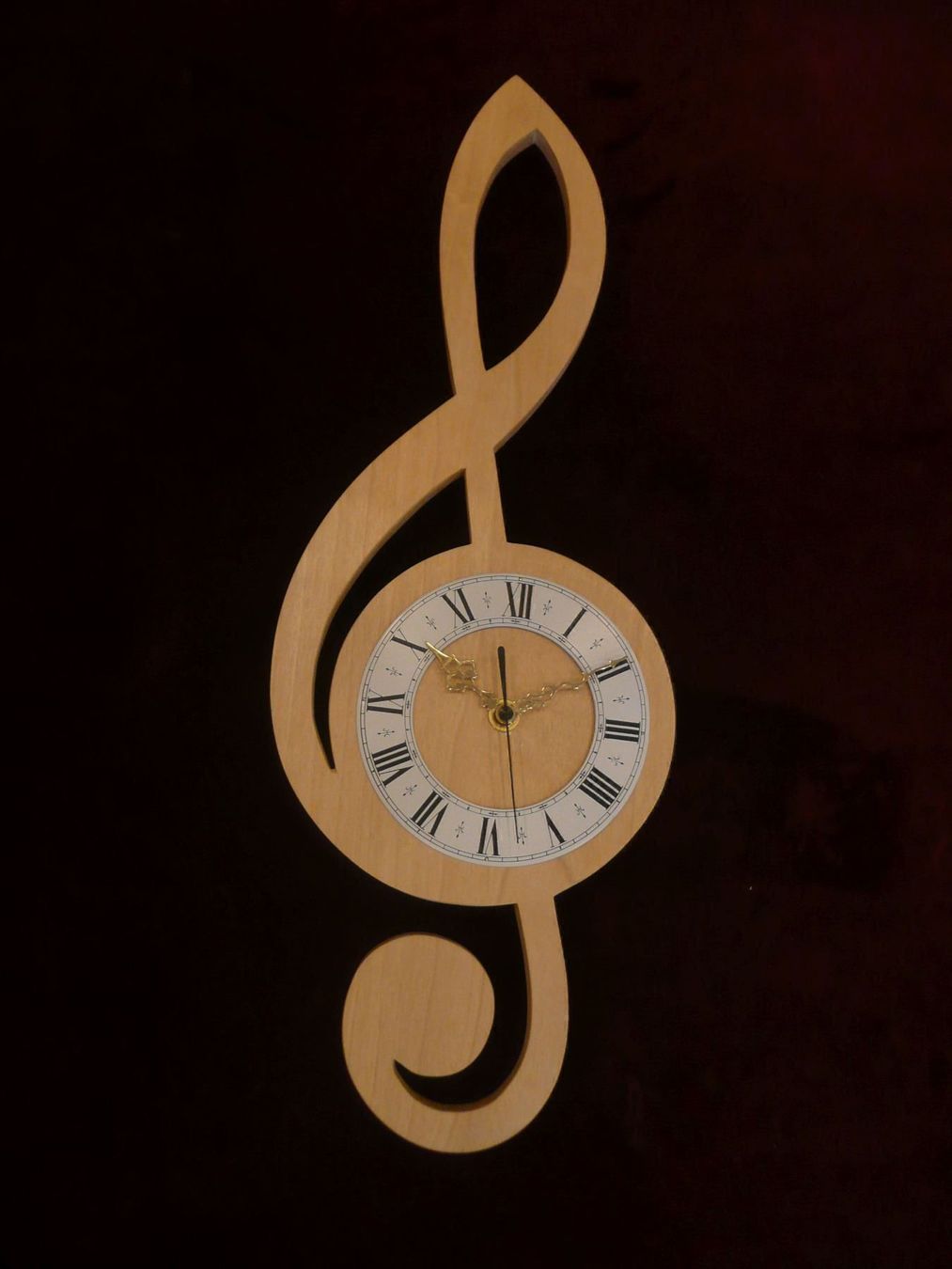 Orologi: Violinschlüssel Wanduhr – Nuovo e nell'imballaggio originale da Davos-Platz venduto da musikhauskollegger 1