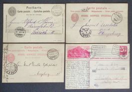 SUISSE: 4 cartes postales O des années 1884 à 1941
