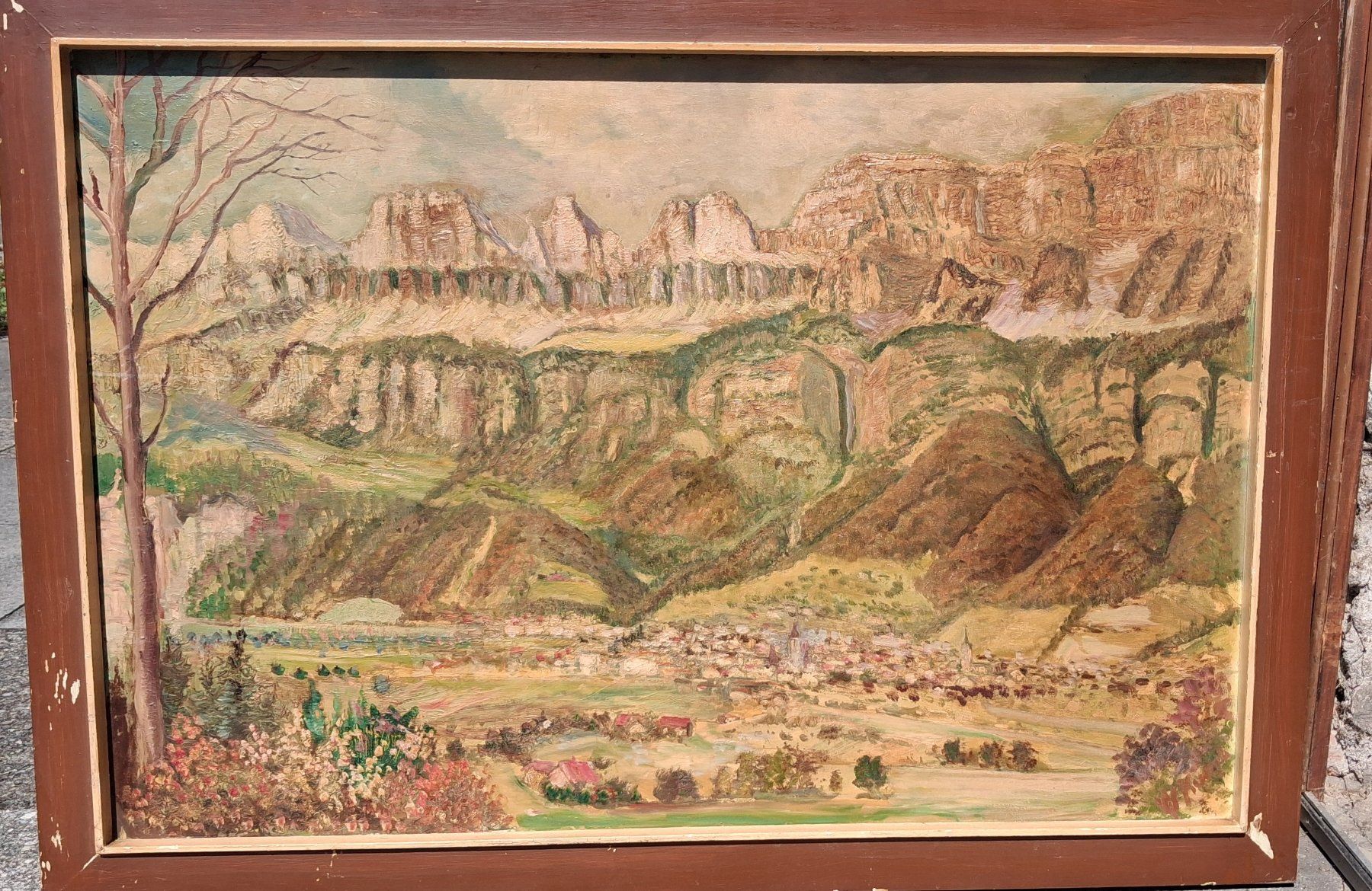 Tableaux: Churfirsten mit Walenstadt Ölgemälde – D'occasion à Chur par Ujo