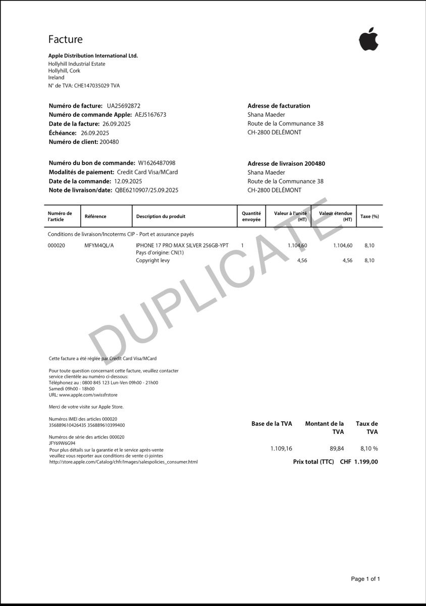 Apple Handys / Smartphones: iPhone 17 pro Max 256gb Silver – Gebraucht aus Rossemaison von SZ_1291 4