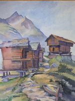 Aquarell Ferdinand Meyer-Streiff Zermatt Winkelmatte 1964 VS