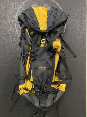 Rucksack Grivel Alpine Pro 40+10 schwarz gelb guter Zustand
