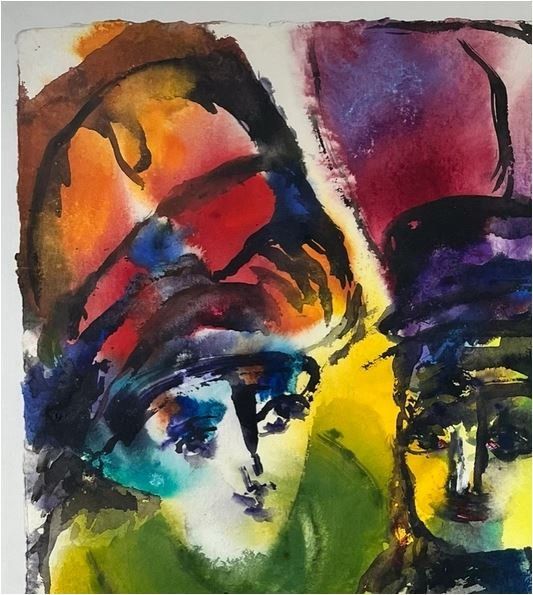 Gemälde: Atila (1931-1987)Grosse Abstrakte Aquarelle – Gebraucht aus Bruettisellen von Collector_Store 6