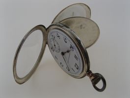 Antike, grosse Silber-Taschenuhr, funktioniert sehr gut!
