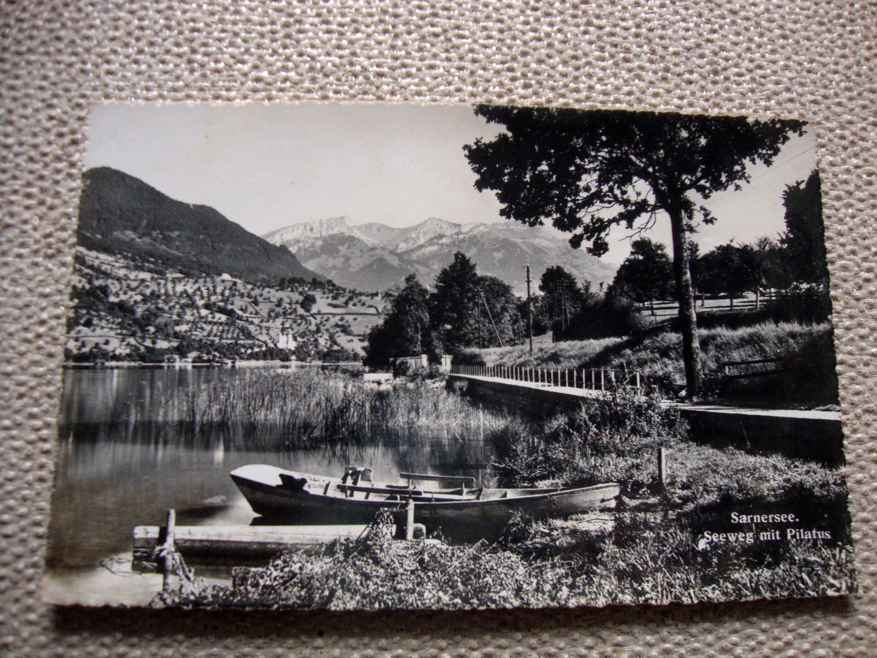 Cartoline postali: Sarnersee Seeweg mit Pilatus Ansichtskarte 1947 – Usato da Döttingen venduto da Kubuli1
