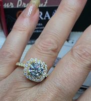 Bague argent avec diamant de moissanite de 2 ct certifié GRA