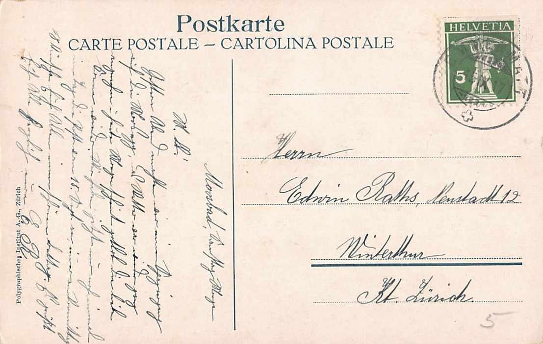 Cartoline postali: GRUSS aus MOOSEGG BE 1917 – Usato da Winterthur venduto da SchatzchischtliWinti 1
