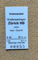Altes Billett aus Karton ( Streckenwechsel )