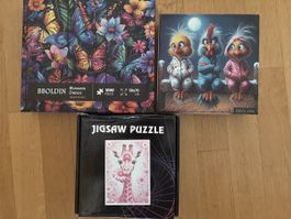 3 Puzzles Bboldin 1000 Teile diverse Motive neuwertig