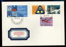 1972, FDC, Schweizer Alpen, Sonderpostmarken II (516–519)