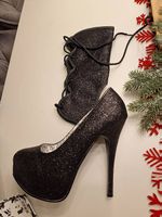 schwarze glitzer High Heels