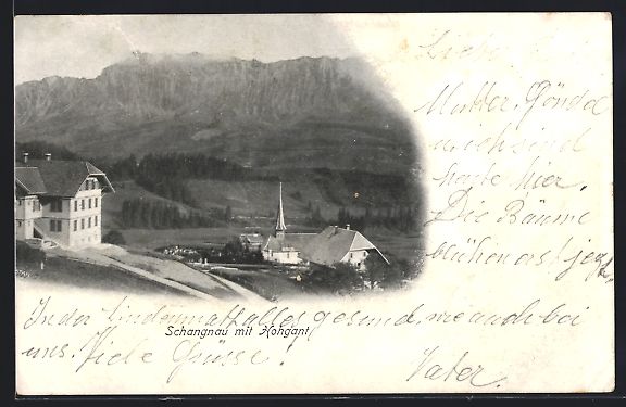 Cartoline postali: Schangnau, Teilansicht mit Kirche u. Hoh – Usato da Berlin venduto da bartko-reher