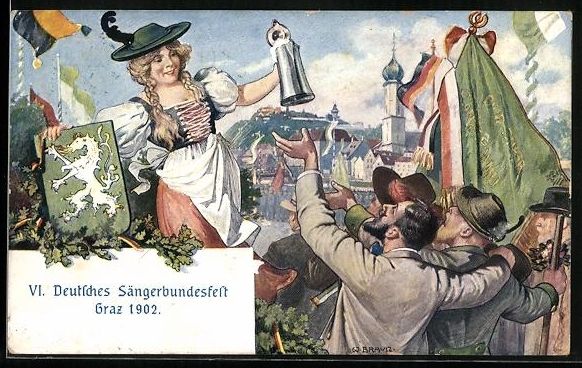 Ansichtskarten: W. Braun: VI. Deutsches Sängerbundesfes – Gebraucht aus Berlin von bartko-reher