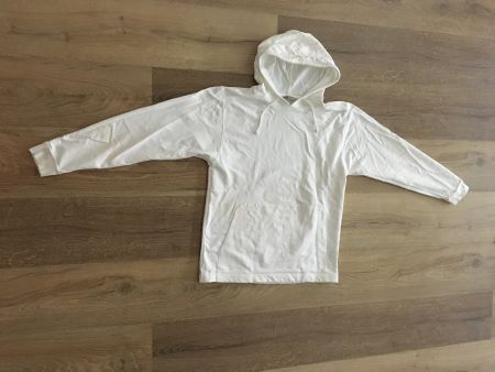 Black & Brown Langarm Sommer Hoodie BW weiss S gelbe Flecken