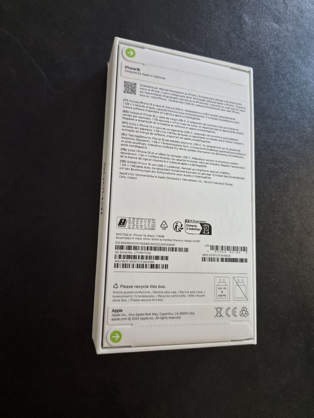 Apple Portables: iPhone 16 Black, 128 GB Neu & Ungeöffnet – Neuf avec emballage d'origine à Thun par element23 2