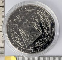 silbrige ETH / Ethereum Münze, Neu!
