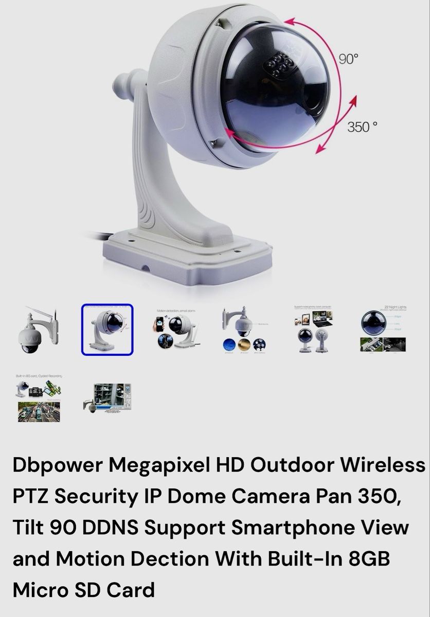 Sistemi d'allarme: Outdoor Wireless PTZ Security IP Camera - 8GB SD Card Ab.1 – Nuovo e nell'imballaggio originale da Zürich venduto da Cheb60