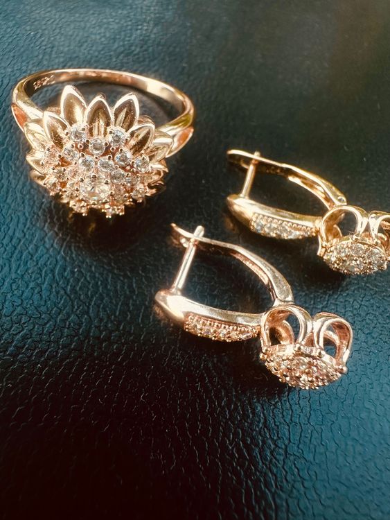 Parure Bijoux Serment De L’Océan – Collier Réglable, Bague & Boucles D’Oreilles, Thème Marin Doré-Bleu, Cadeau Femme Inspirant