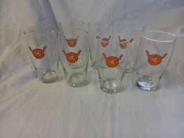 Lot de 7 Verres anciens à bière de 3 dl du Cardinal, 1969
