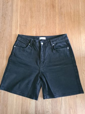 Selected Femme Schwarze Denim Bermuda Shorts Gr 42