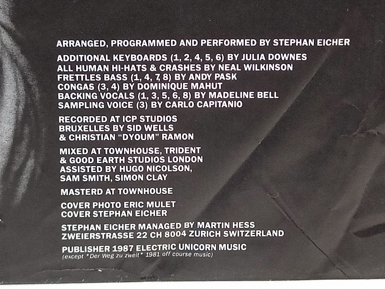 Schallplatten: Stephan Eicher Silence LP Vinyl 1987 – Gebraucht aus basel von markusb07 9