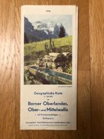 Geographische Karte: Berner Oberland, Ober- u. Mittelwallis