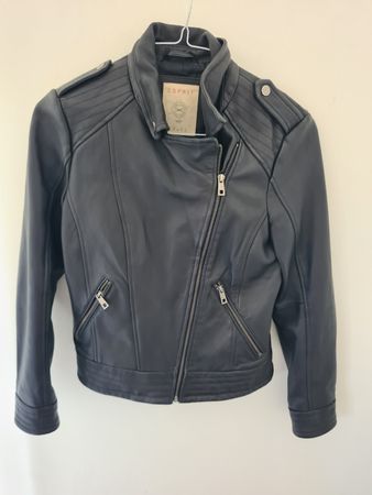 Esprit Lederjacke Damen dunkelblau Grösse 36 